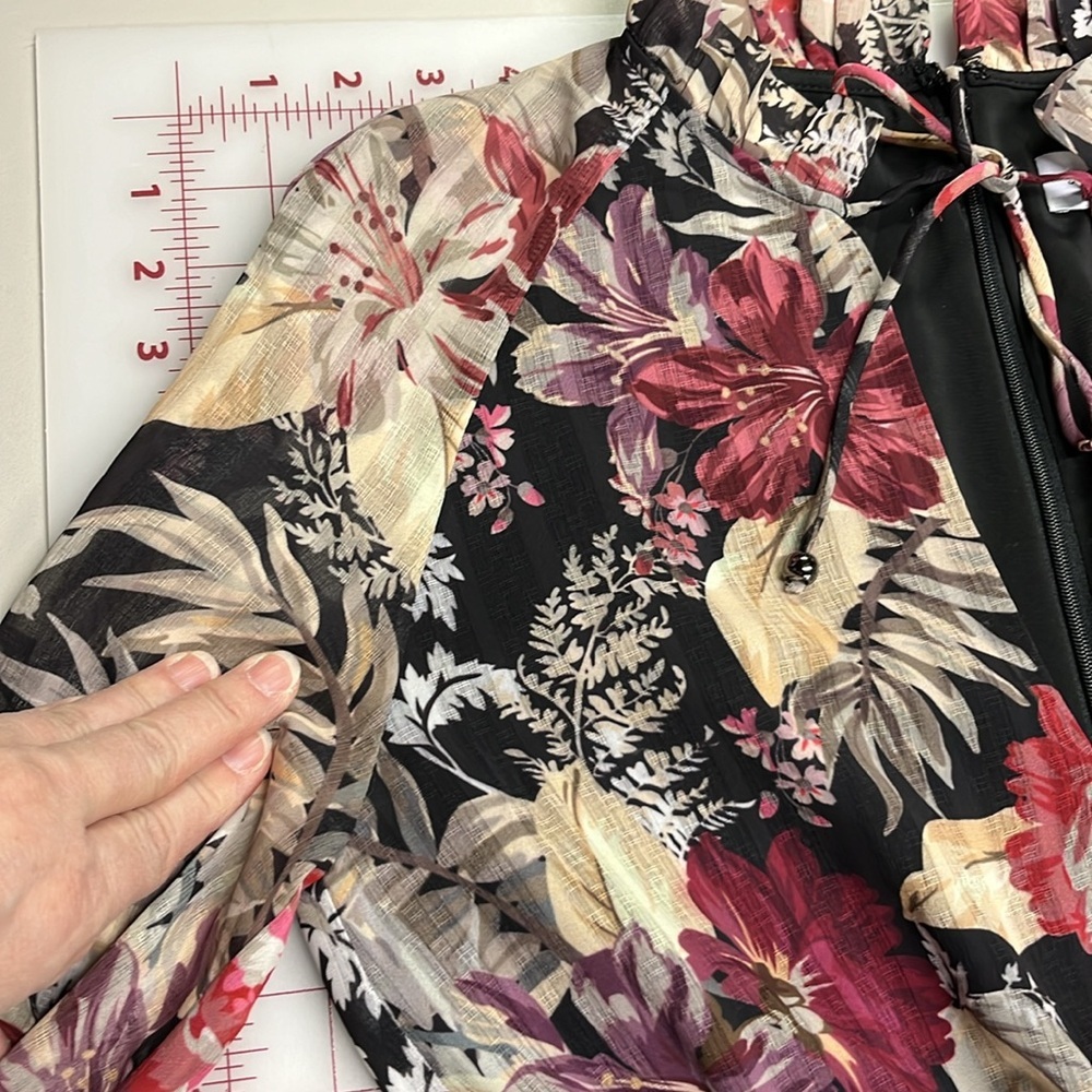 SHEIKE "Mahalo" Party/Romance Tiered Ruffle Keyhole Jacquard Floral Dress SZ 8 - Picture 6 of 15